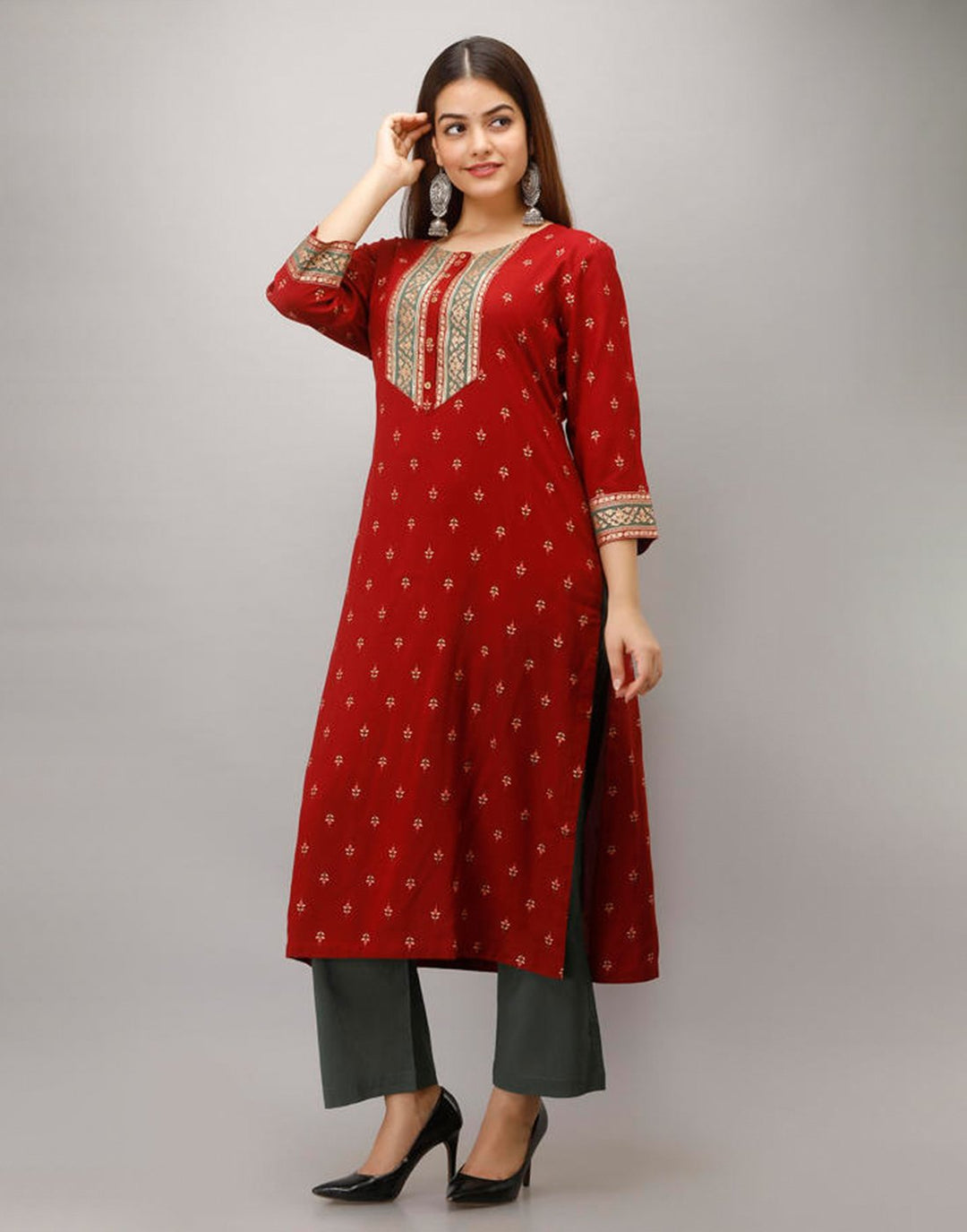 Printed Cotton Kurti With Pant