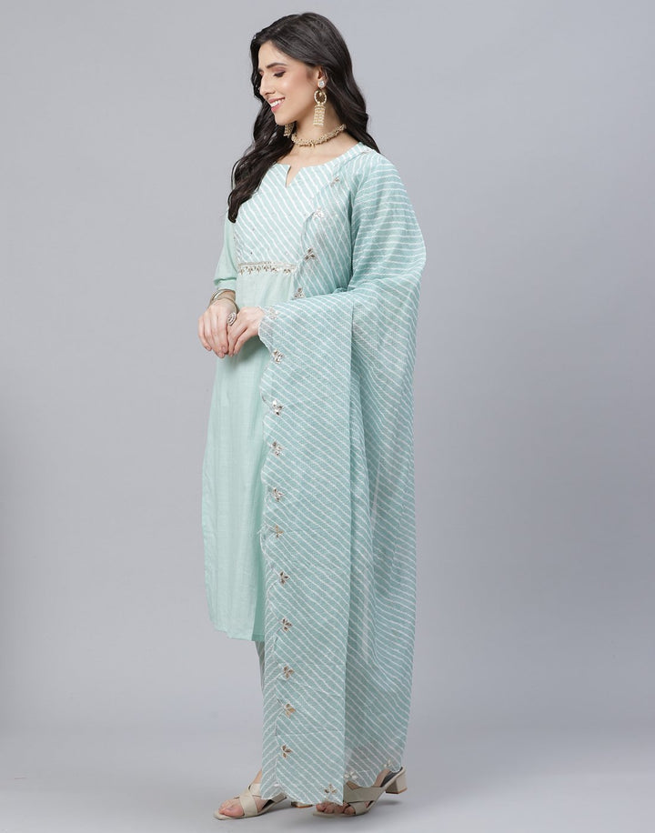 Straight Cotton Salwar Kameez Stitched Suit