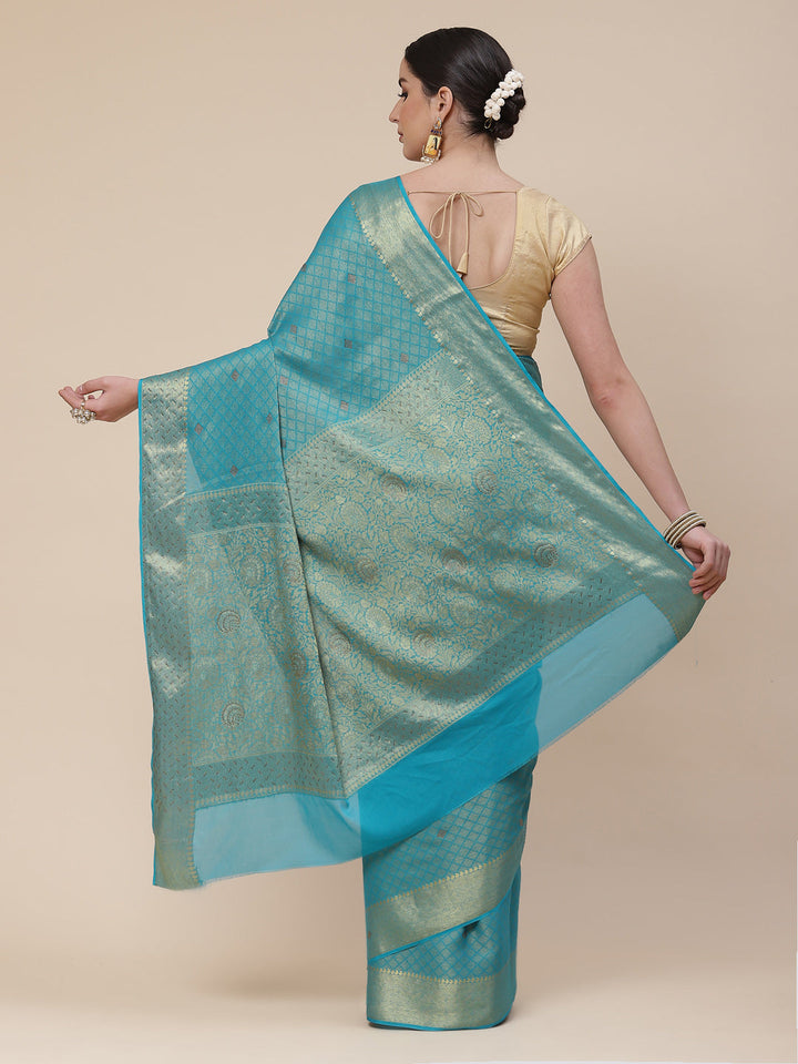 Stone Work Georgette Plain Saree