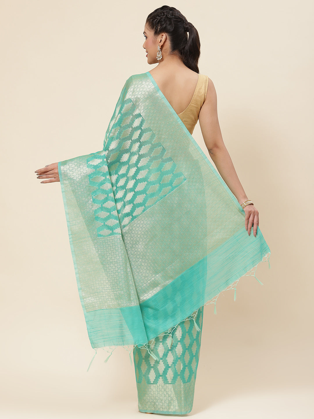 Zari Jaal Woven Cotton Saree