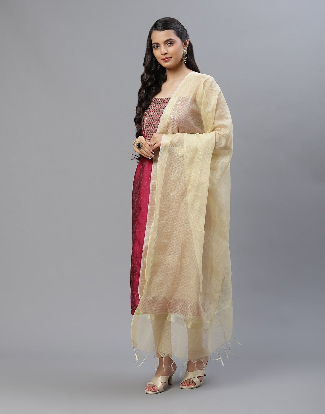 Chanderi Embroidered Suit piece