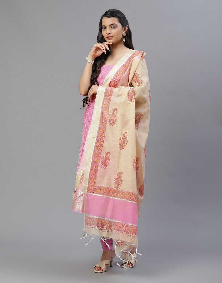 Chanderi Embroidered Suit piece