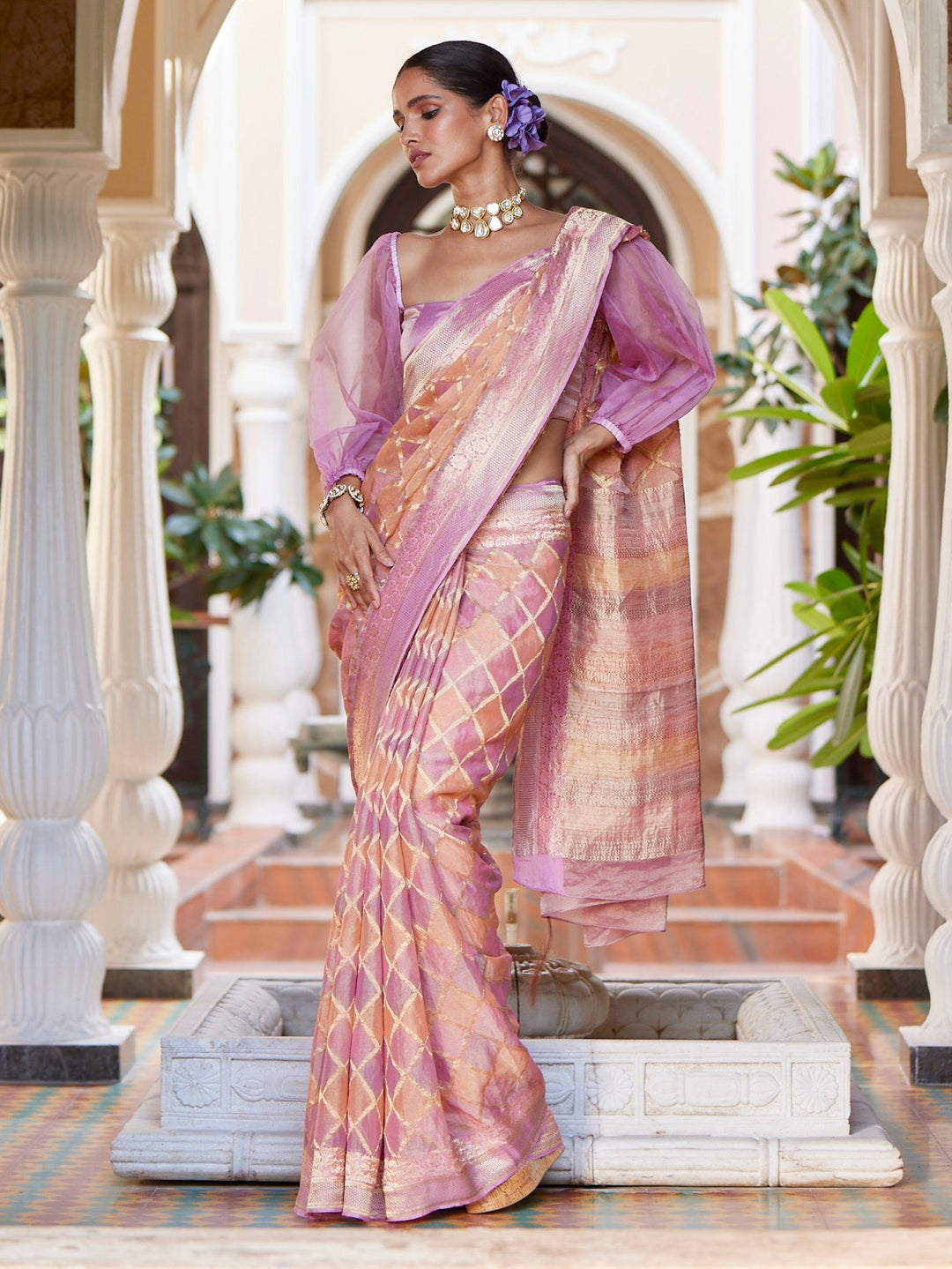 Tissue Georgette Plain Saree