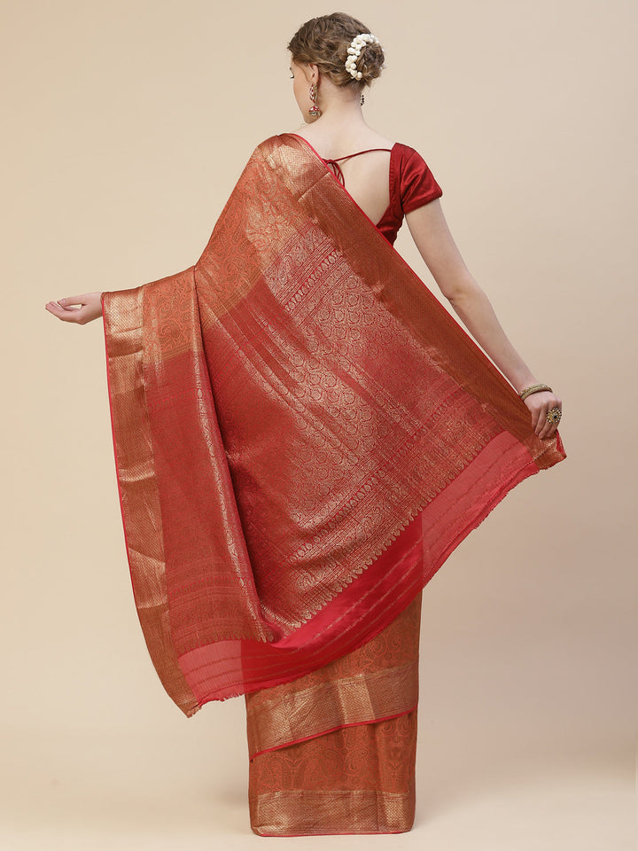 Antique Jaal Crepe Plain Saree