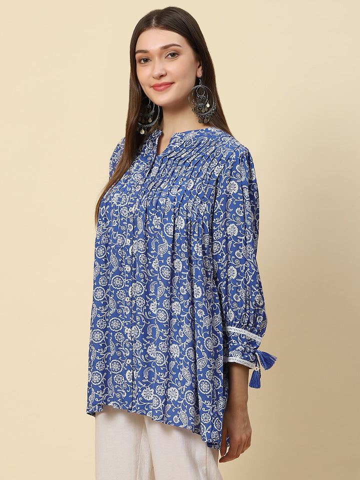 Floral Printed Muslin Kurta