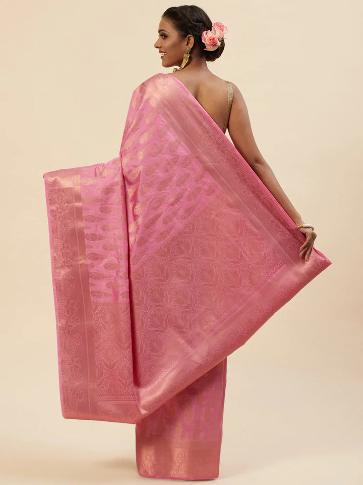Zari Border Booti Handloom Woven Saree