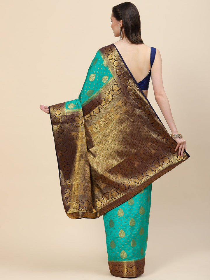 Zari Border Booti Handloom Woven Saree