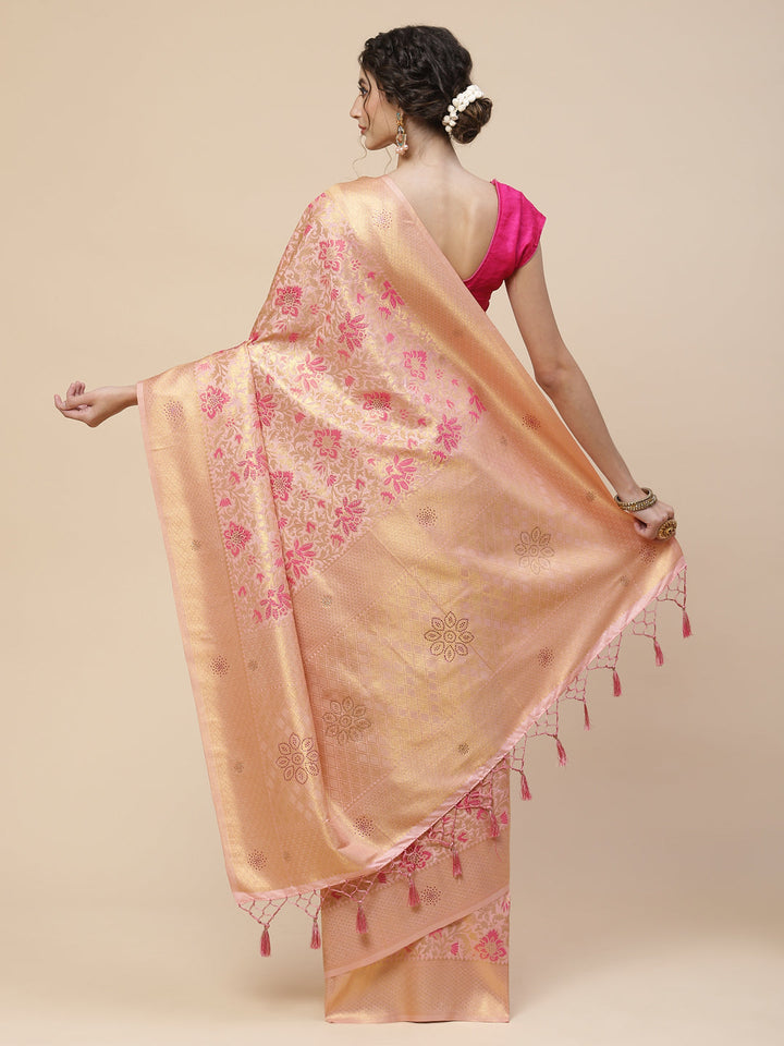 Stone Jaal Art Handloom Woven Saree