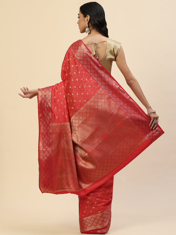 Zari Border Booti Handloom Woven Saree