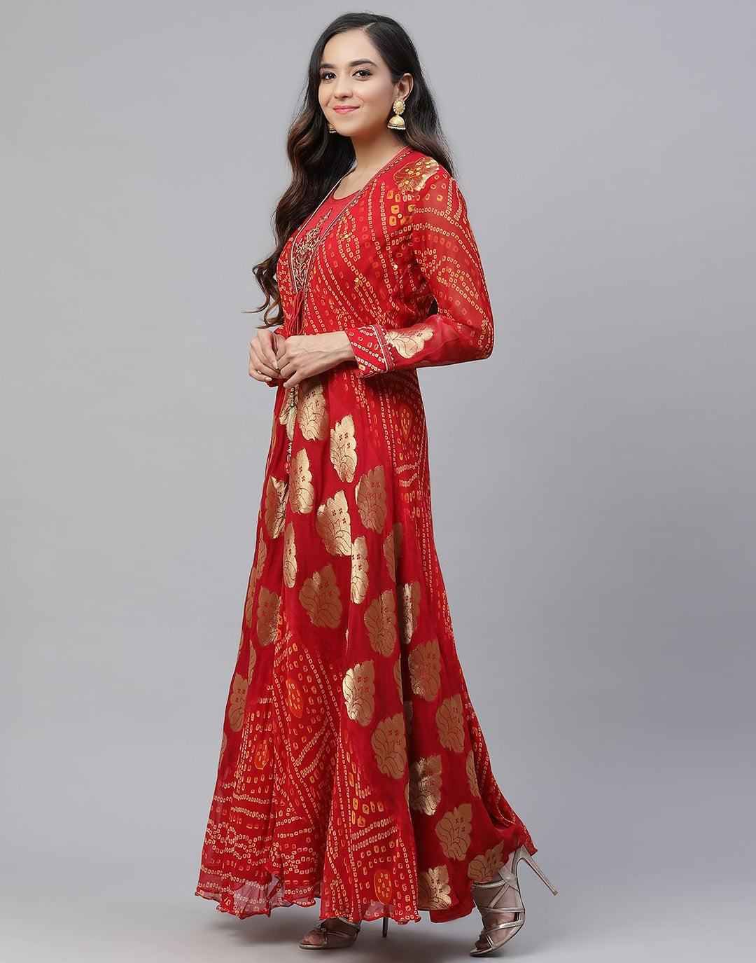 Bandhez Printed Georgette Gown