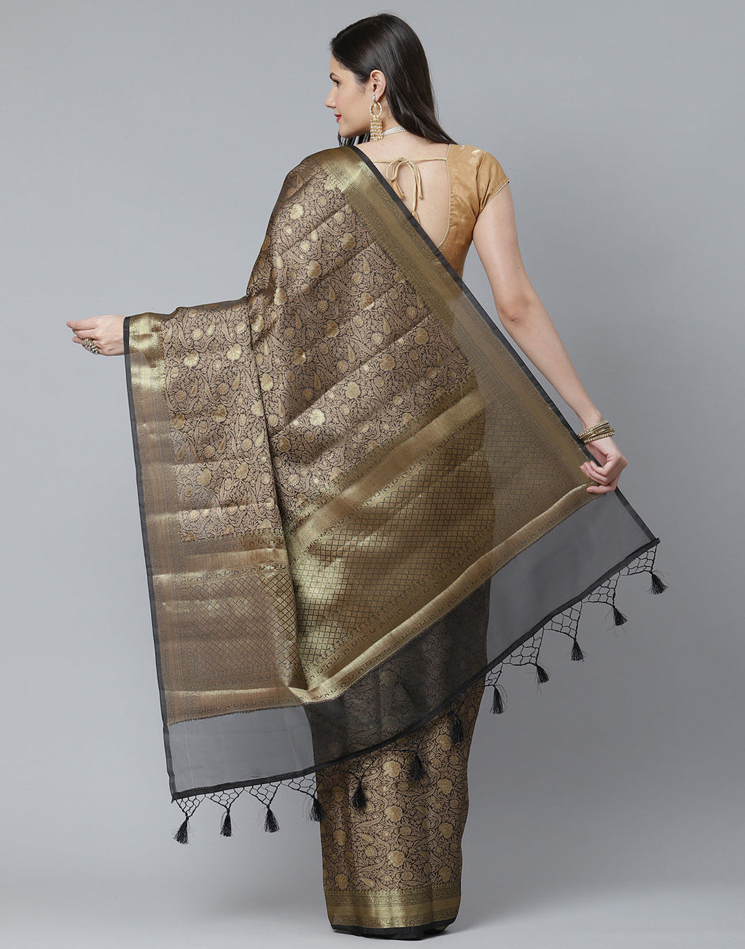 Resham Jaal Cotton Woven Saree
