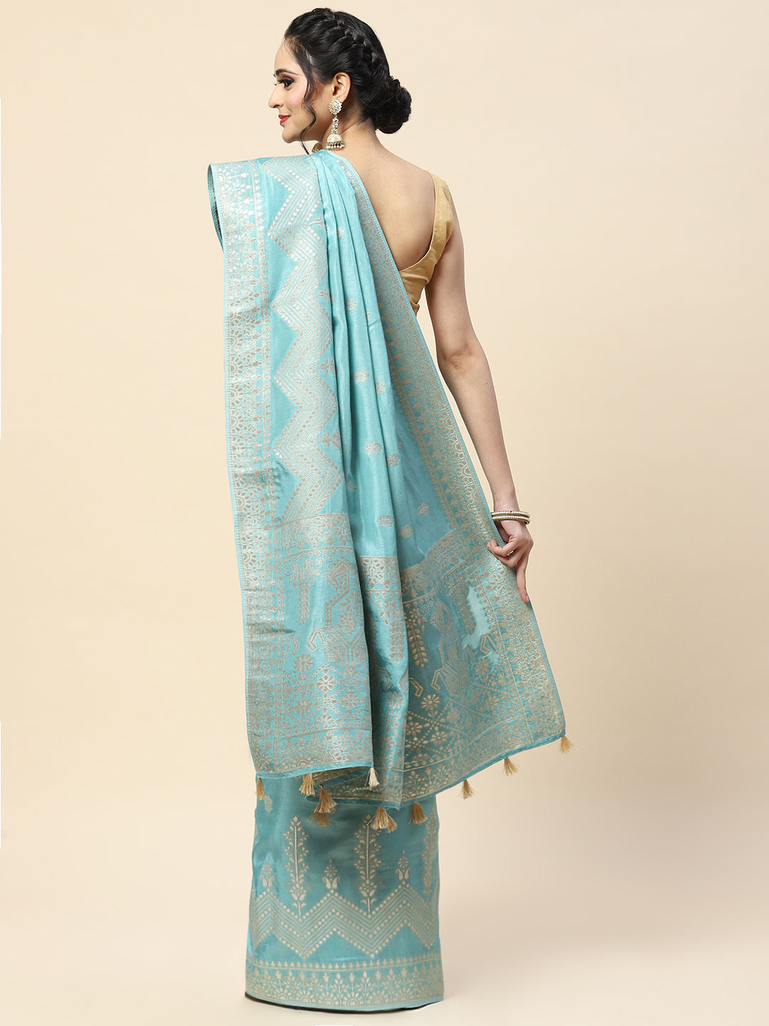 Zari Jaal Handloom Woven Saree