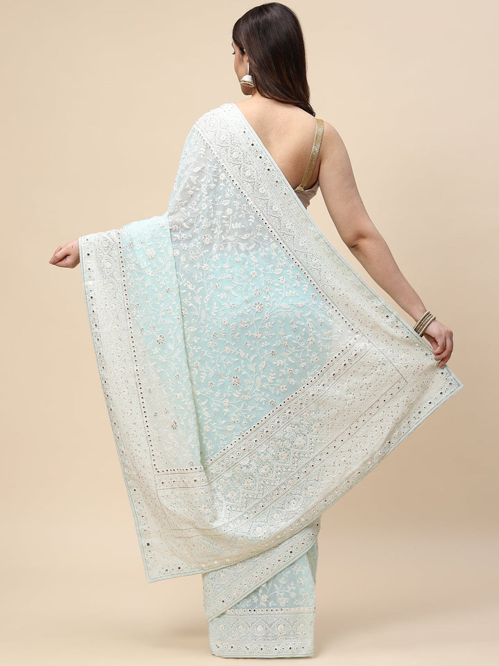 Embroidered Georgette Saree