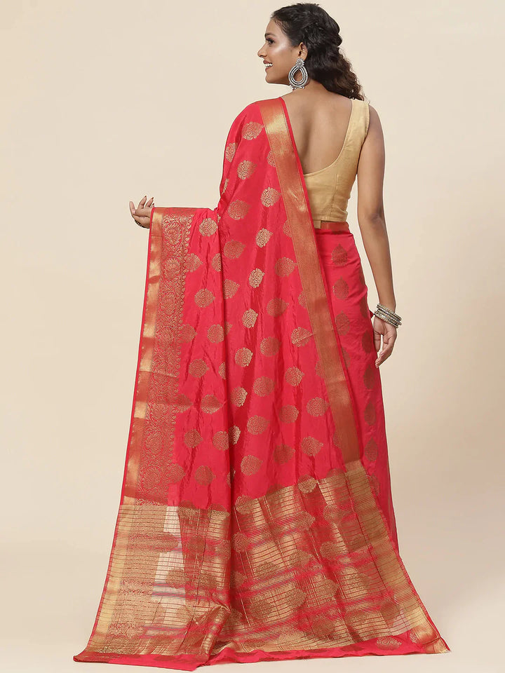Zari Border Booti Handloom Woven Saree
