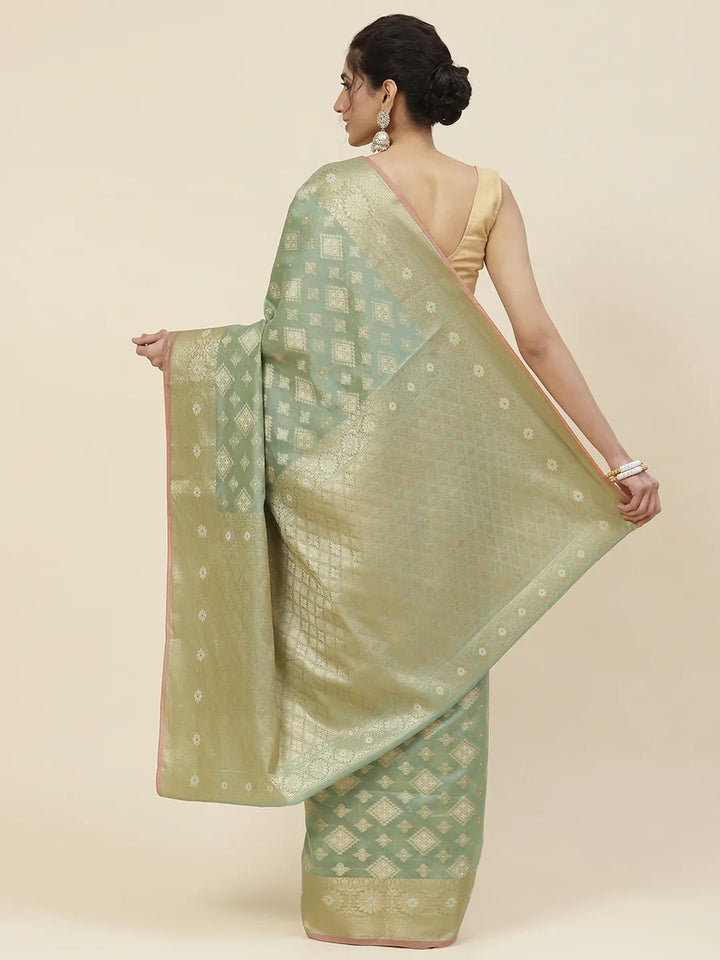 Zari Booti Cotton Woven Saree