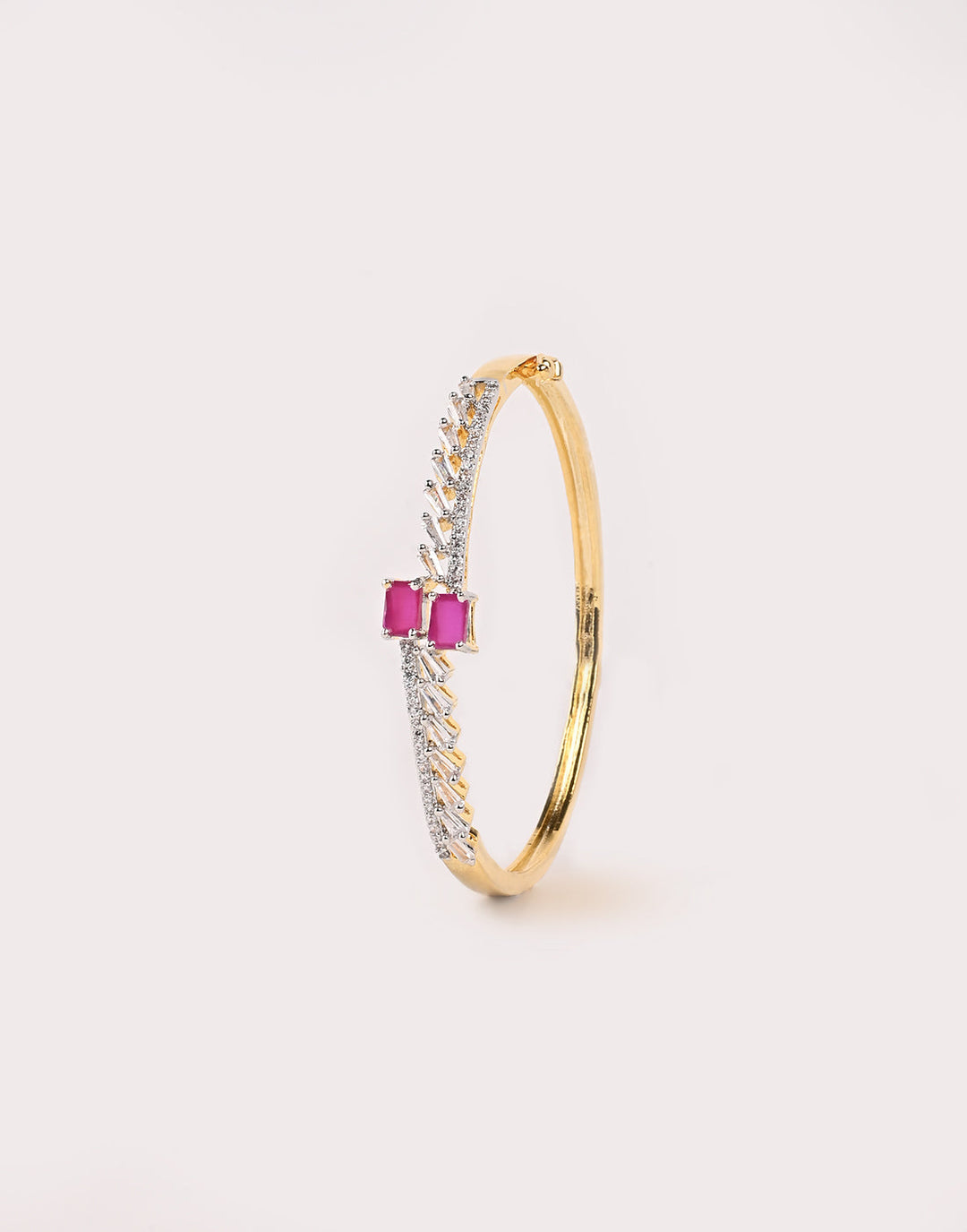 Gold Plated Bracelet Embellished With Diamond Stone