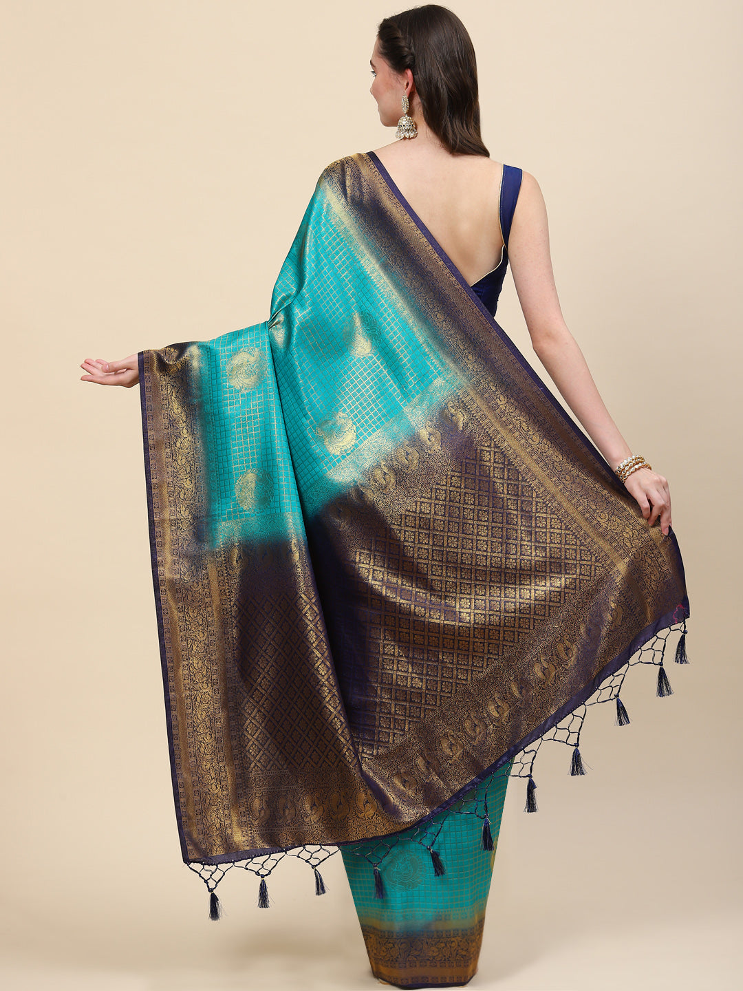 Zari Jaal Handloom Woven Saree