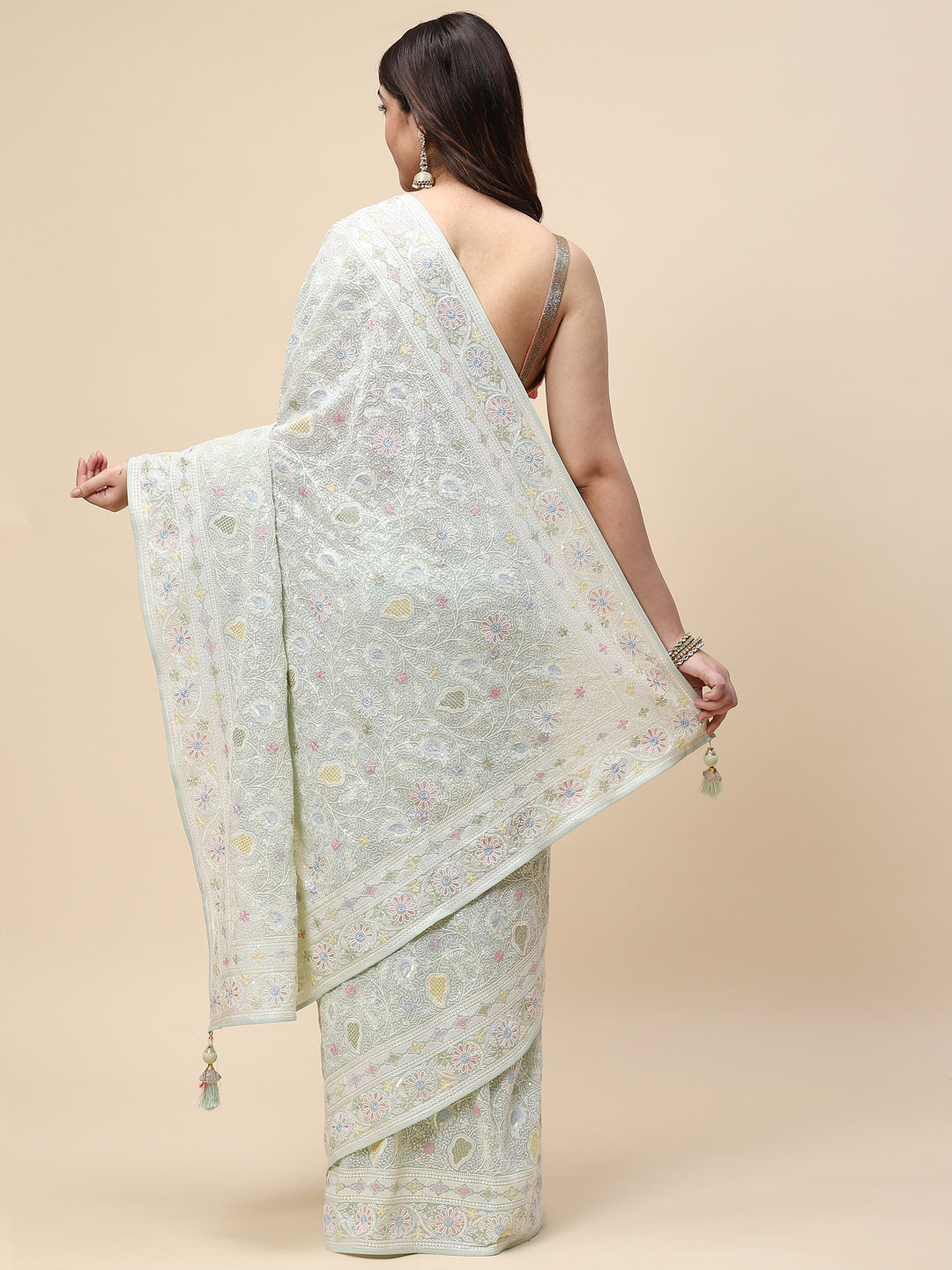 Resham Jaal Embroidered Georgette Saree