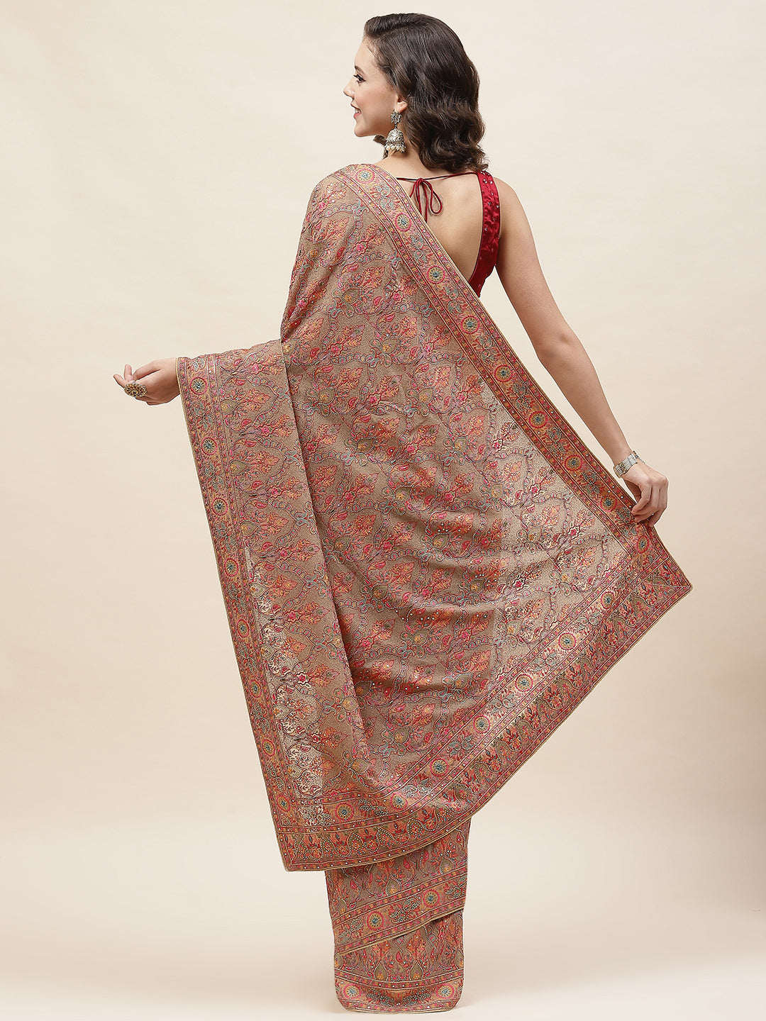Resham Jaal Embroidery Georgette Saree