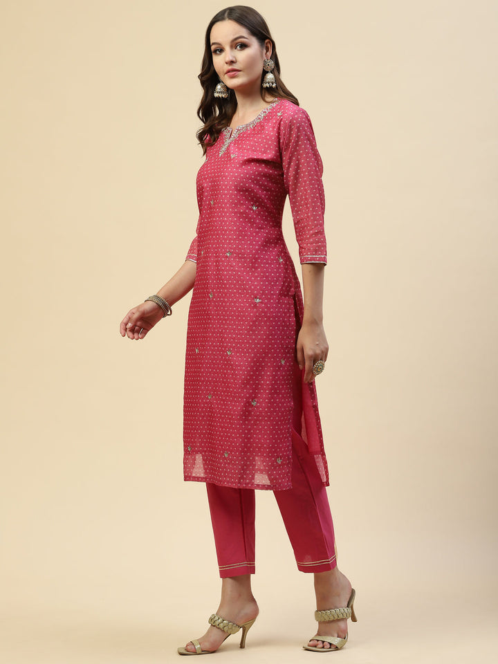 Gota Work Chanderi Kurta With Pants