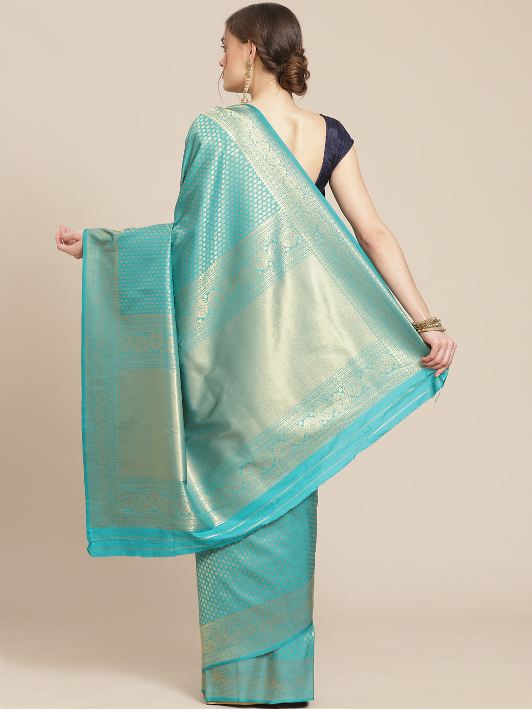 Brocade  Art Handloom Saree with Zari Border