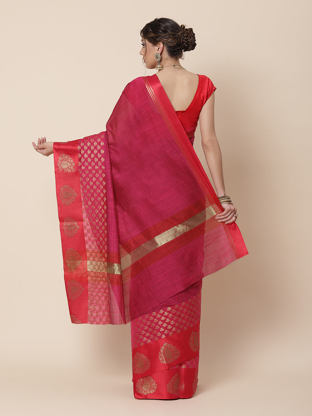 Zari Border Cotton Woven Saree