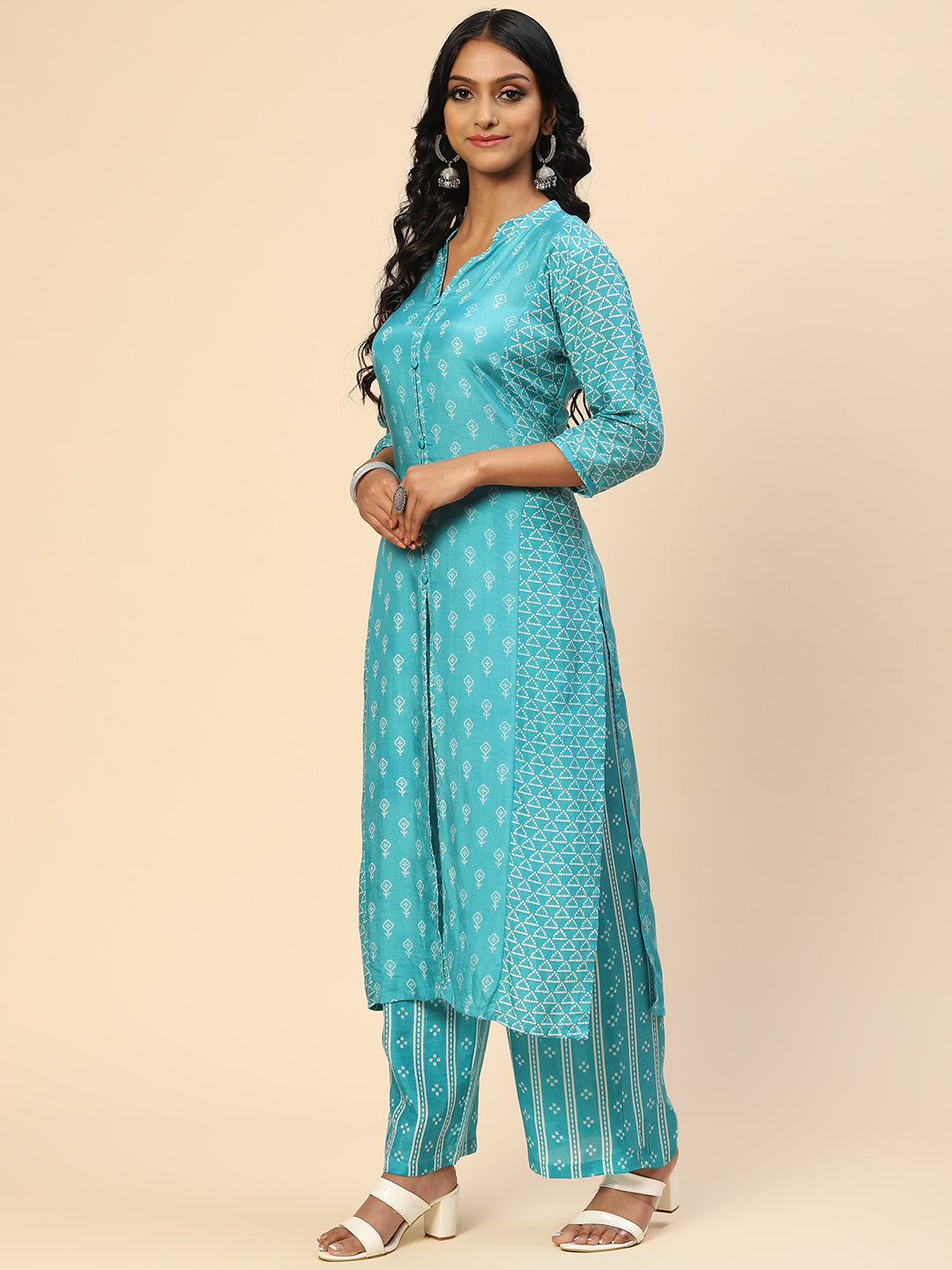 Printed Muslin Kurta With Pants