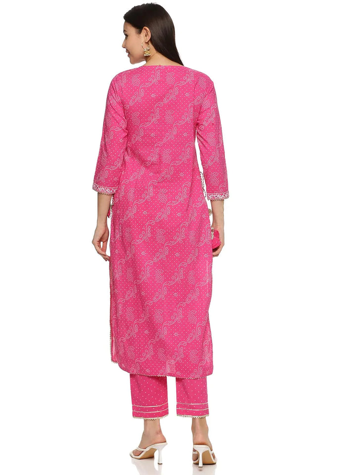 Printed Cotton Kurta With Pants