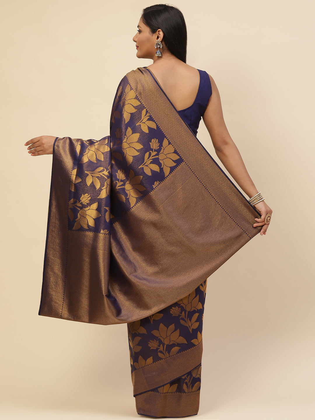 Brocade Zari Jaal Handloom Woven Saree
