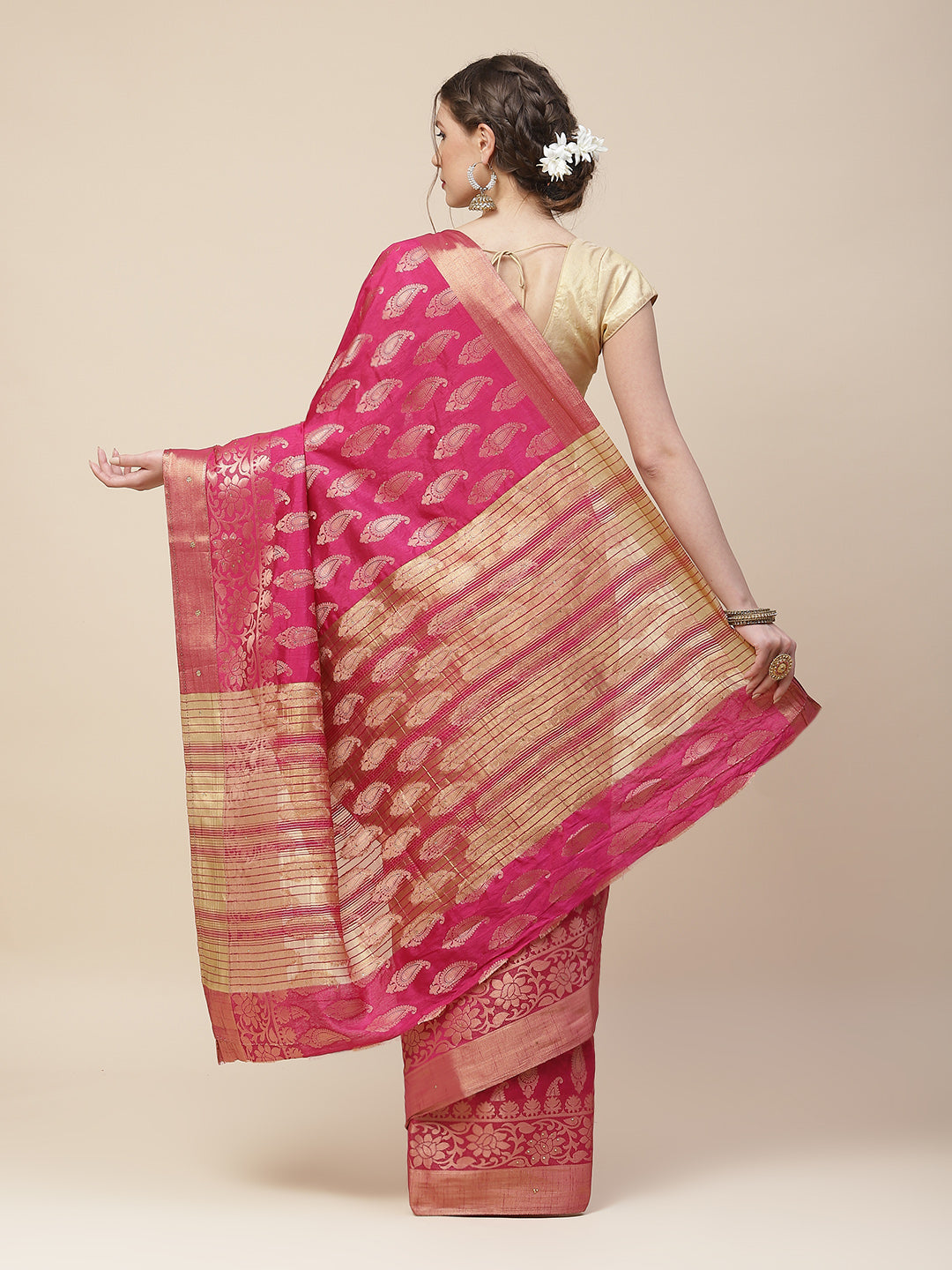Zari Work Woven Art Handloom Saree