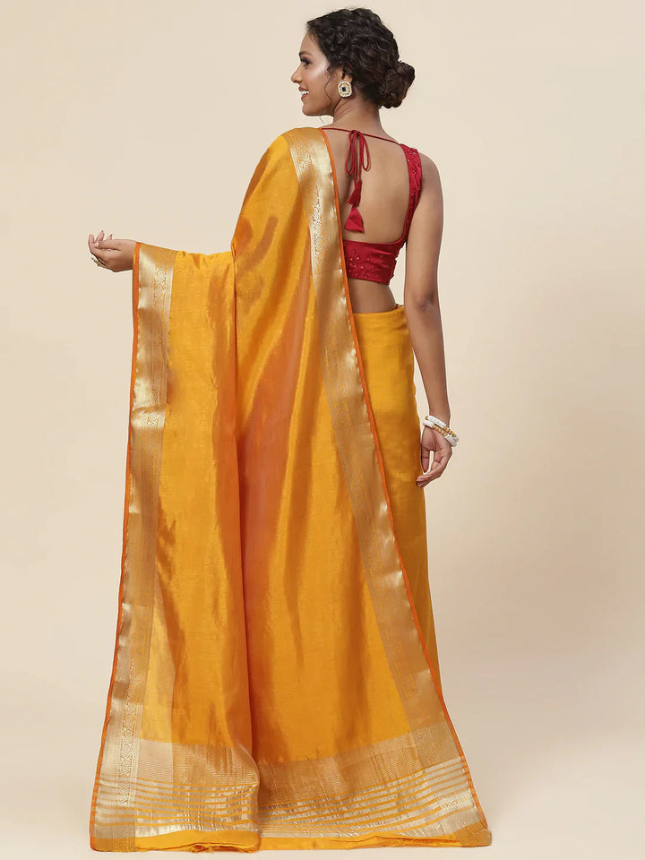 Plain Zari Border Handloom Woven Saree