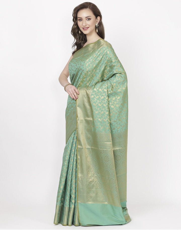 Green Banarasi Art Handloom Saree