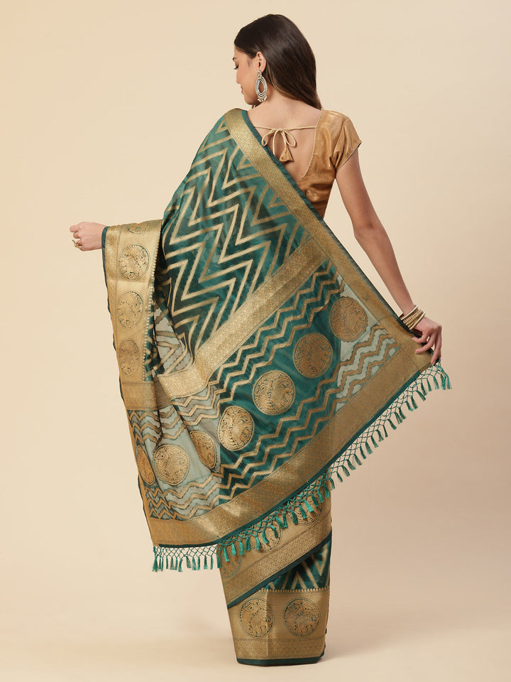 Stone Work Cotton Woven Saree