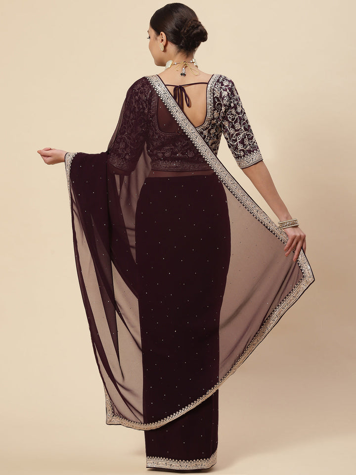 Embroidered Georgette Saree
