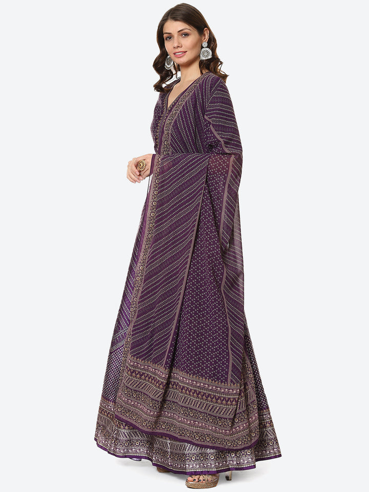 Printed Choli With Lehenga &amp; Net Dupatta
