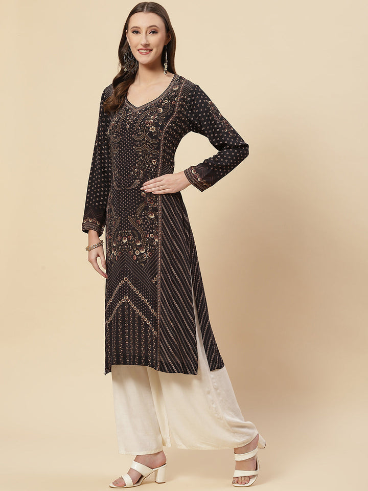 Printed Crepe Kurta