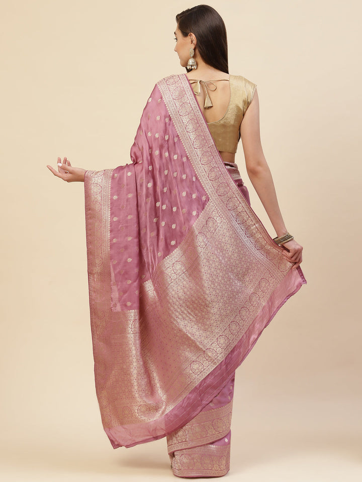 Zari Jaal Satin Woven Saree
