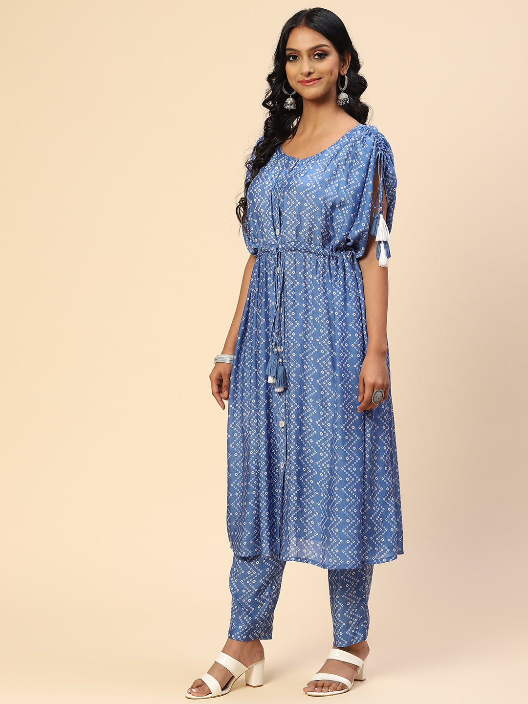 Zigzag Printed Muslin Kurta With Pants
