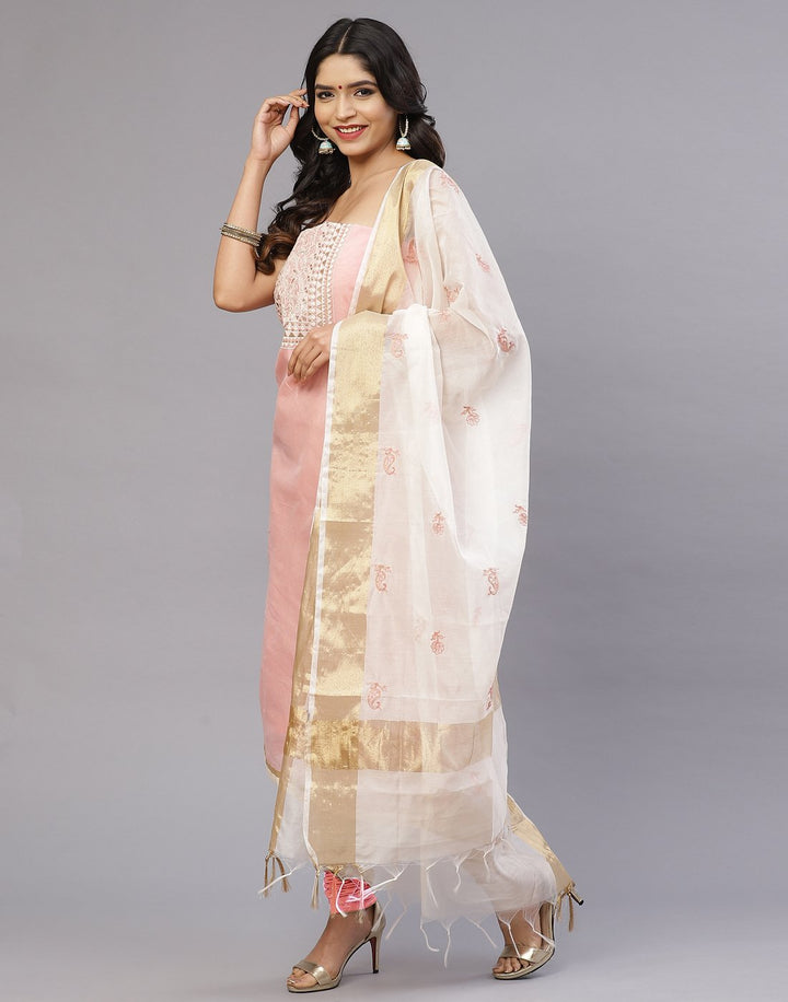 Chanderi Embroidered Suit Piece