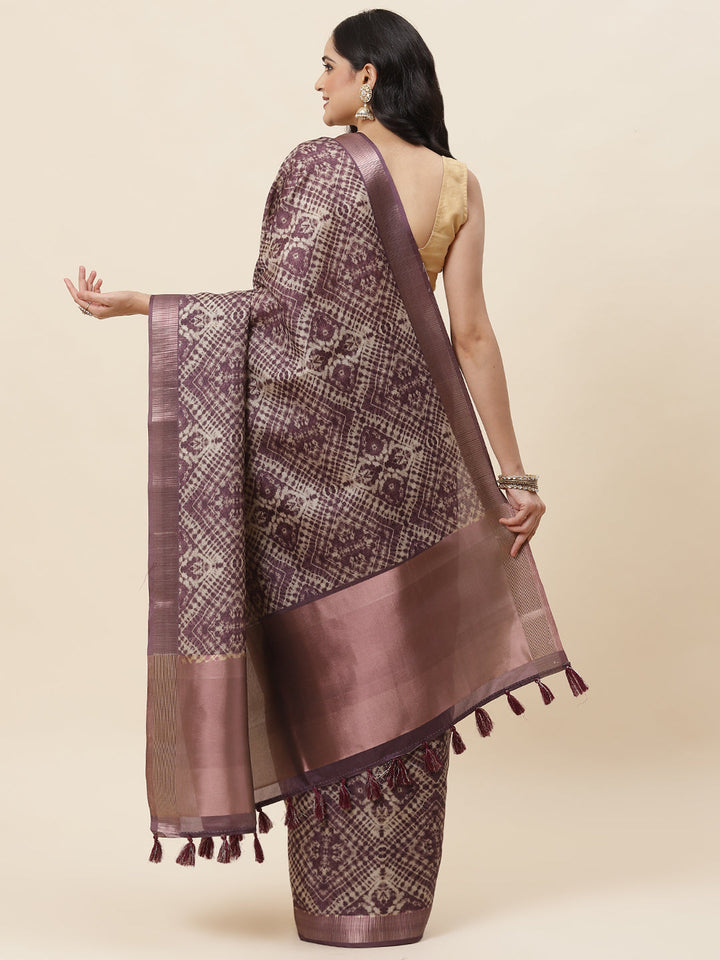 Printed Tussar Saree