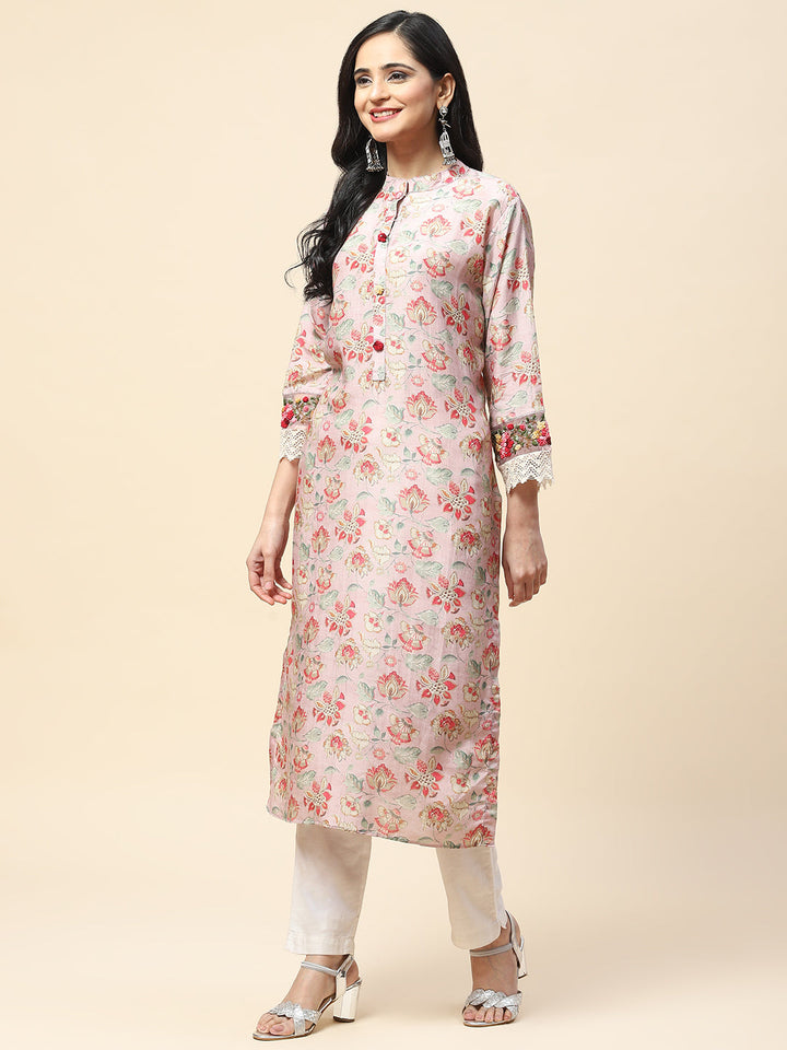 Floral Printed Cotton Kurta
