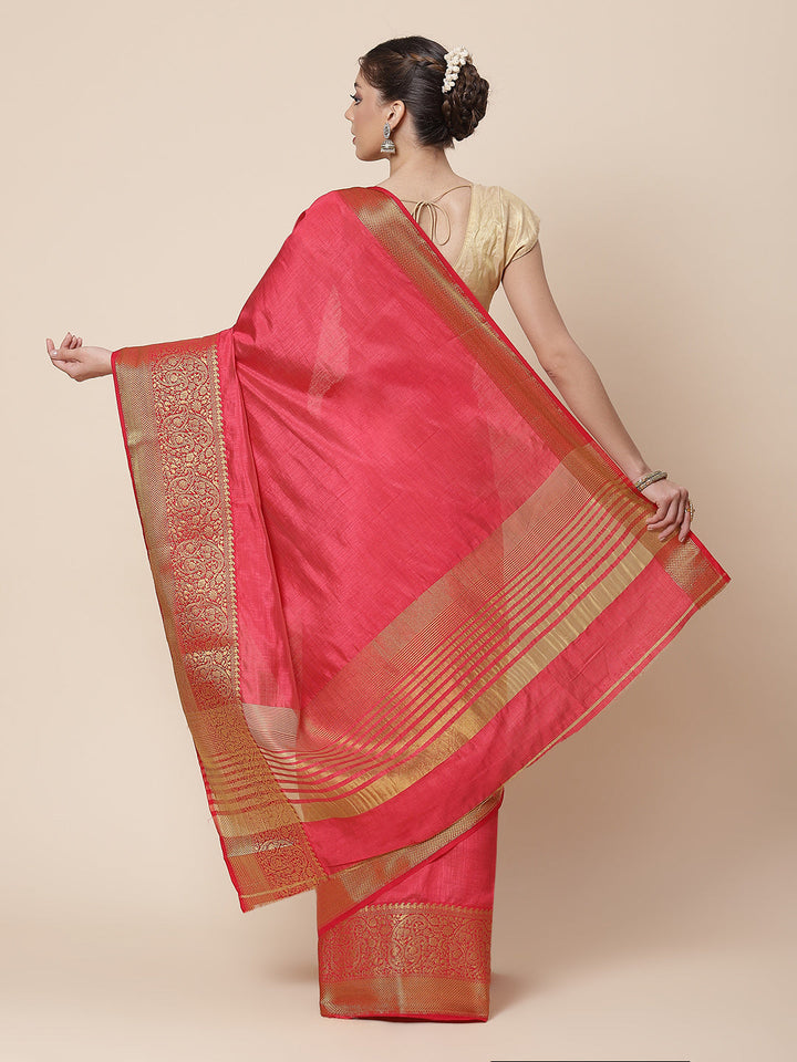 Zari Border Woven Art Handloom Saree