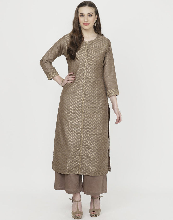 Mouse Art Tusser Kurti with Palazzo