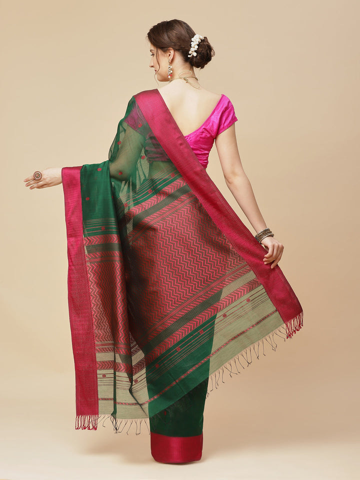 Resham Border Cotton Woven Saree