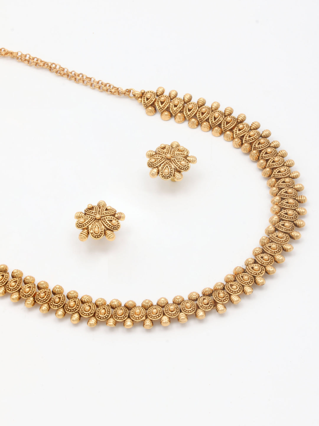 Gold Plated Necklace With Earrings