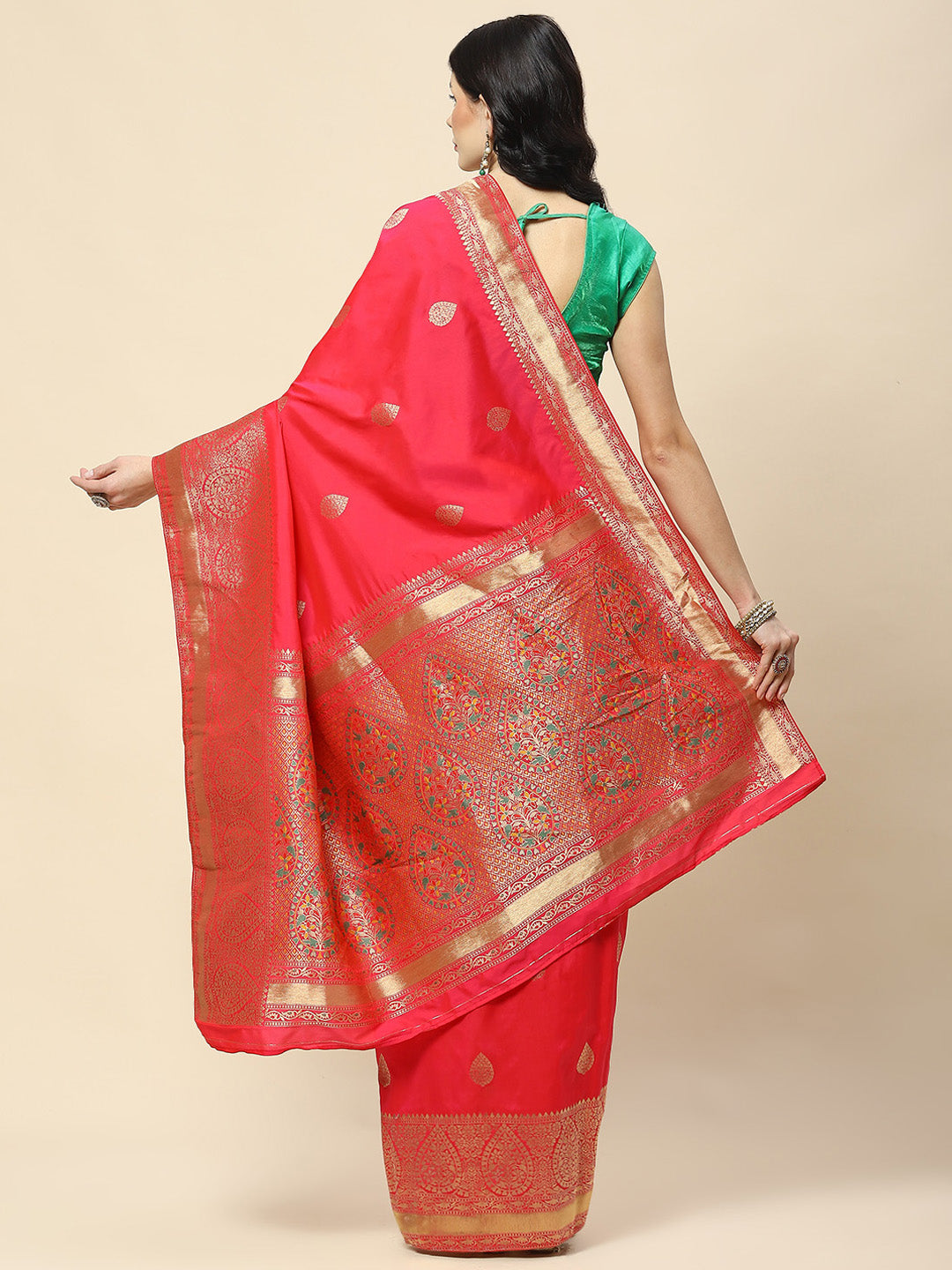 Zari Booti Woven Art Silk Banarsi Saree