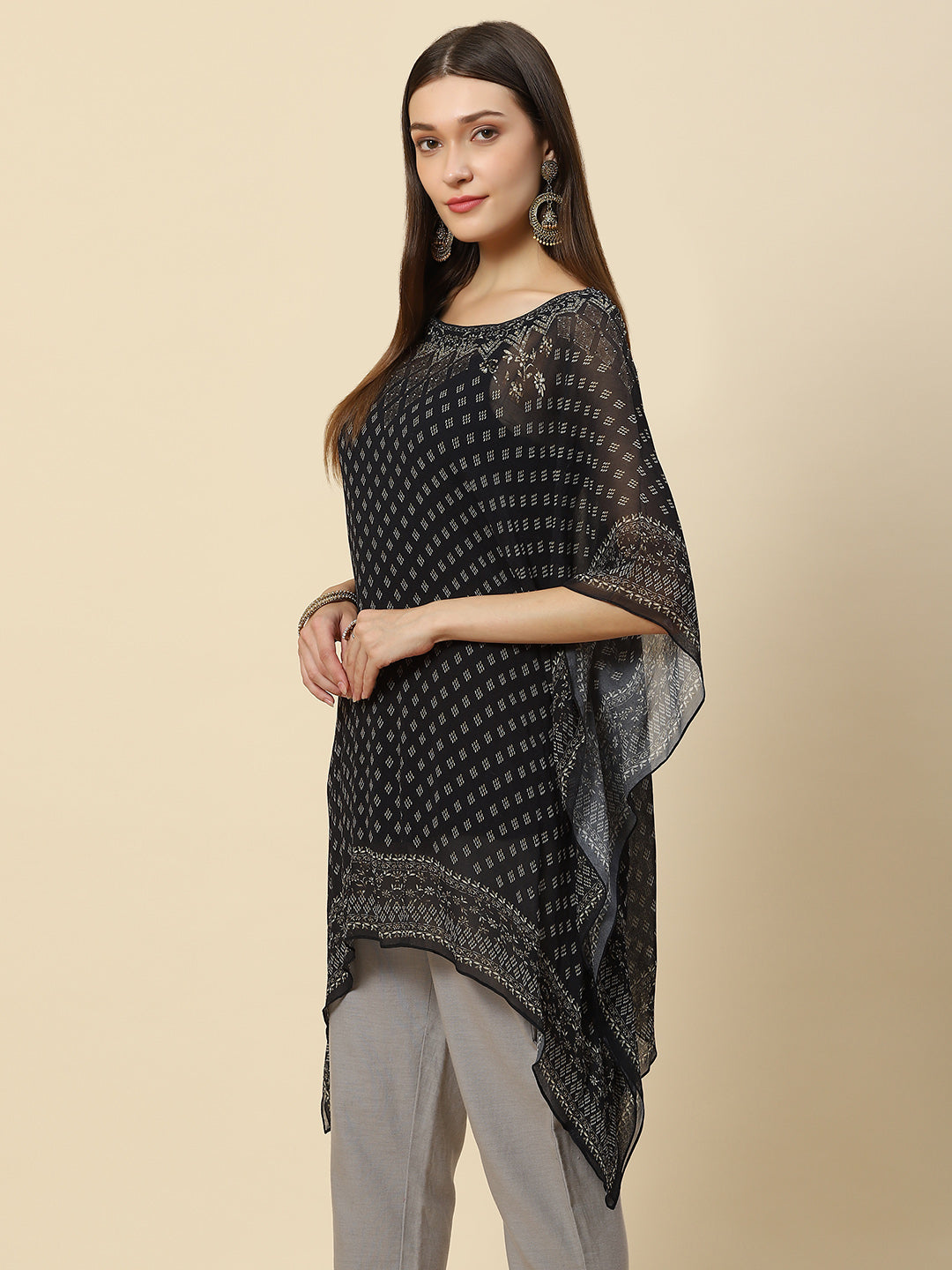 Digital Printed Georgette Kaftan Kurta