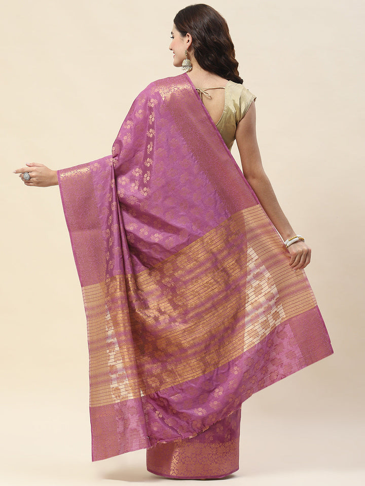 Zari Border Booti Woven Handloom Saree
