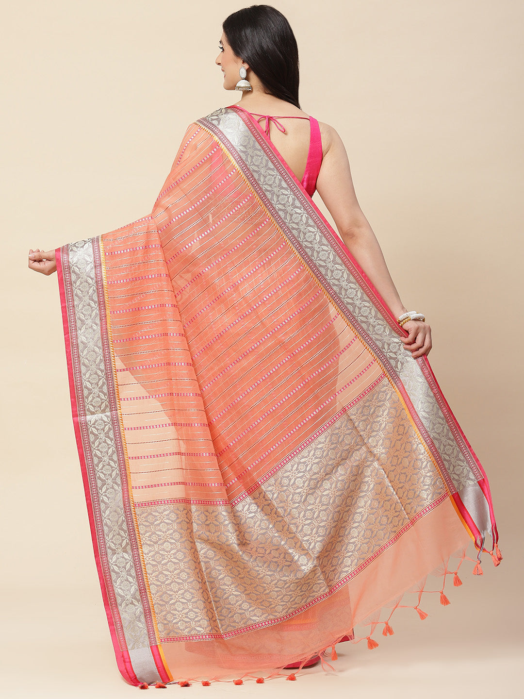 Zari Jaal Woven Cotton Saree