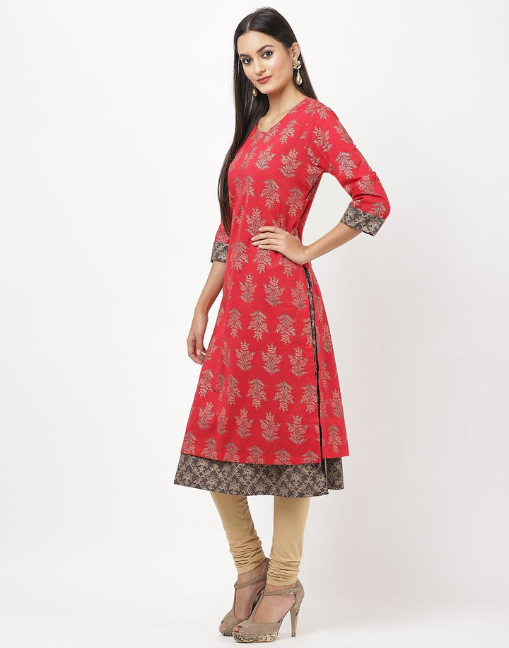 Red Cotton Kurti